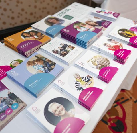 Information guides laid out on a table