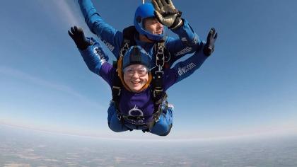 A fundraiser completing a skydive