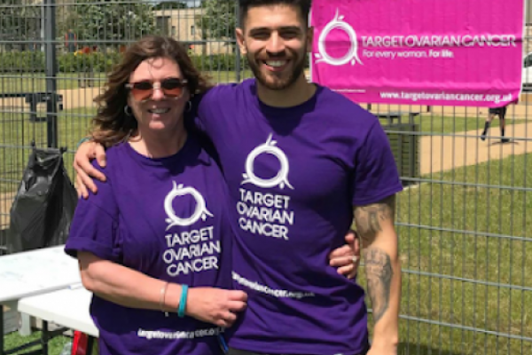 Two Target Ovarian Cancer fundraisers - Giorgio and his mum