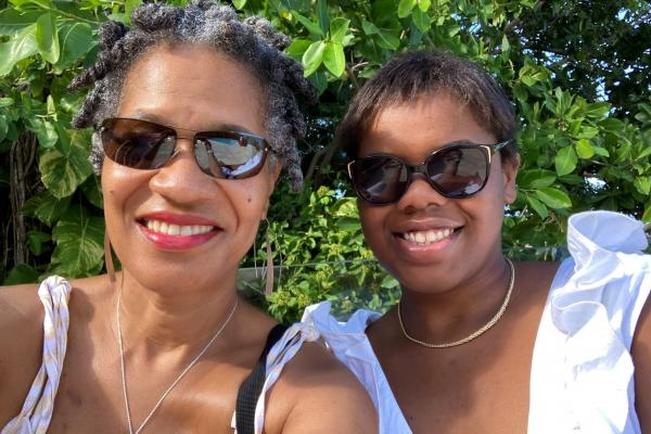 Adele and her daugher Zindzi - a woman with ovarian cancer who shared her story with Target Ovarian Cancer