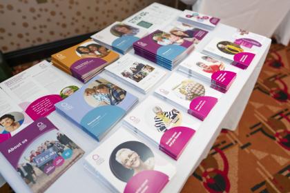 Information guides laid out on a table