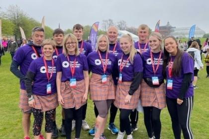 A group of supporters at the Glasgow Kiltwalk 2023