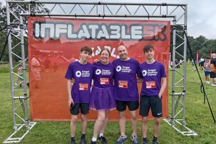 Group of supporters at the Leeds Inflatable 5k, 2025. 