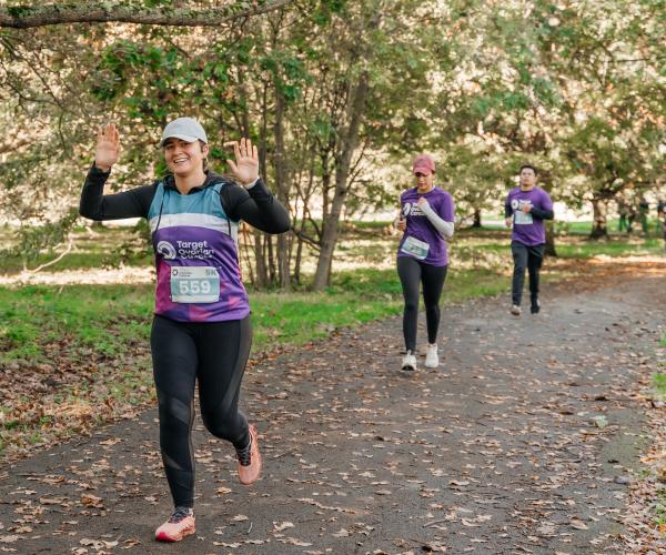 A supporter running at the London Walk|Run 2023