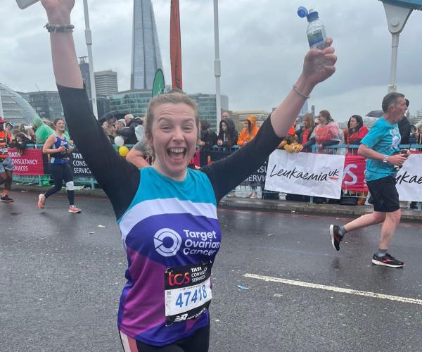 A supporter smiling at London Marathon 2023
