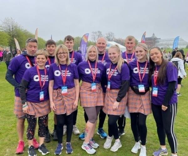 A group of supporters at the Glasgow Kiltwalk 2023