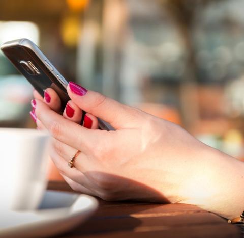 Phone held in hands