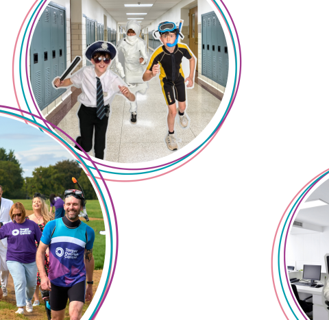Photos of people in fancy dress, either at work, at school or on a walk