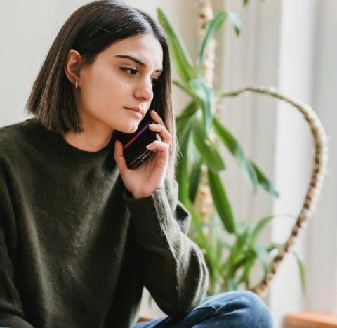 Young woman on the phone