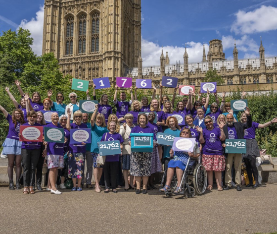 Campaigners outside Parliament