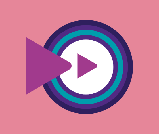 Graphic showing play button
