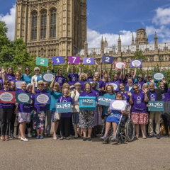 Campaigners outside Parliament