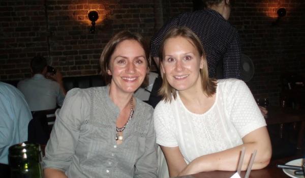 Fiona and Kirsty sitting in a restaurant
