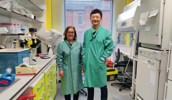 Professor Sadaf and Dr Haonan in their lab at Hammersmith Hosptial