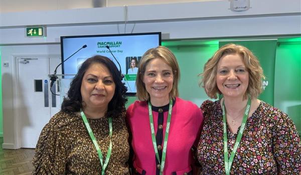 A photo of Sbba and Catherine, two Target Ovarian Campaigners with Catherine Hart (CEO of Target Ovarian Cancer) 