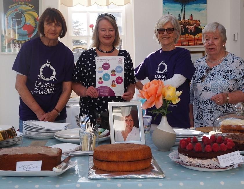Four women at a Target Ovarian Cancer bake sale