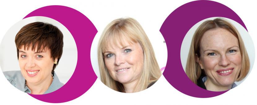 Headshots of Joanna Barker, Lisa Attenborough, Sonya Branch