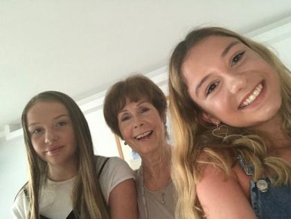 Lesley pictured with her granddaughters