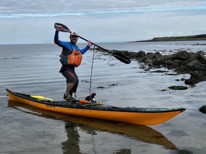 Adam's Kayak ready for his challenge to cross the Irish Sea