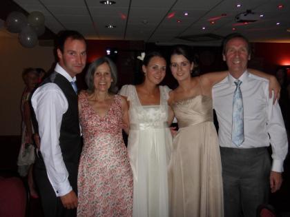Caroline and her family dressed up at a formal event