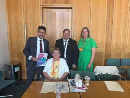 Diane Boothby in Westminster with her MP Terry Jermy