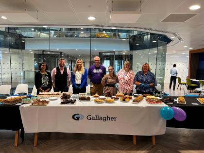 A photo of a bake sale at a workplace