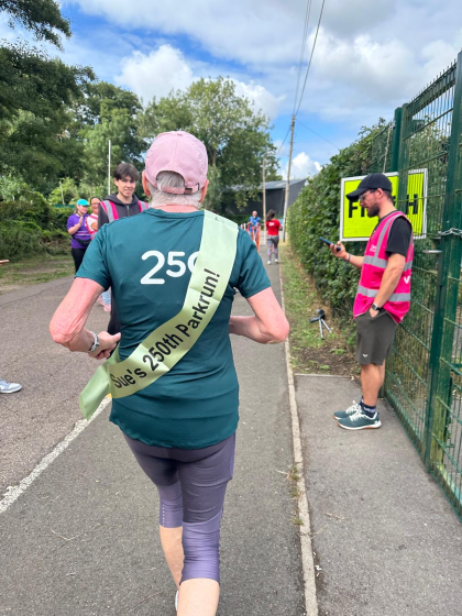 Sue taking part in her 250th parkrun