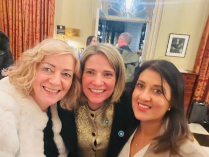A selfie of three women Catherine, Catherine and Reeta inside number 10 Downing Street